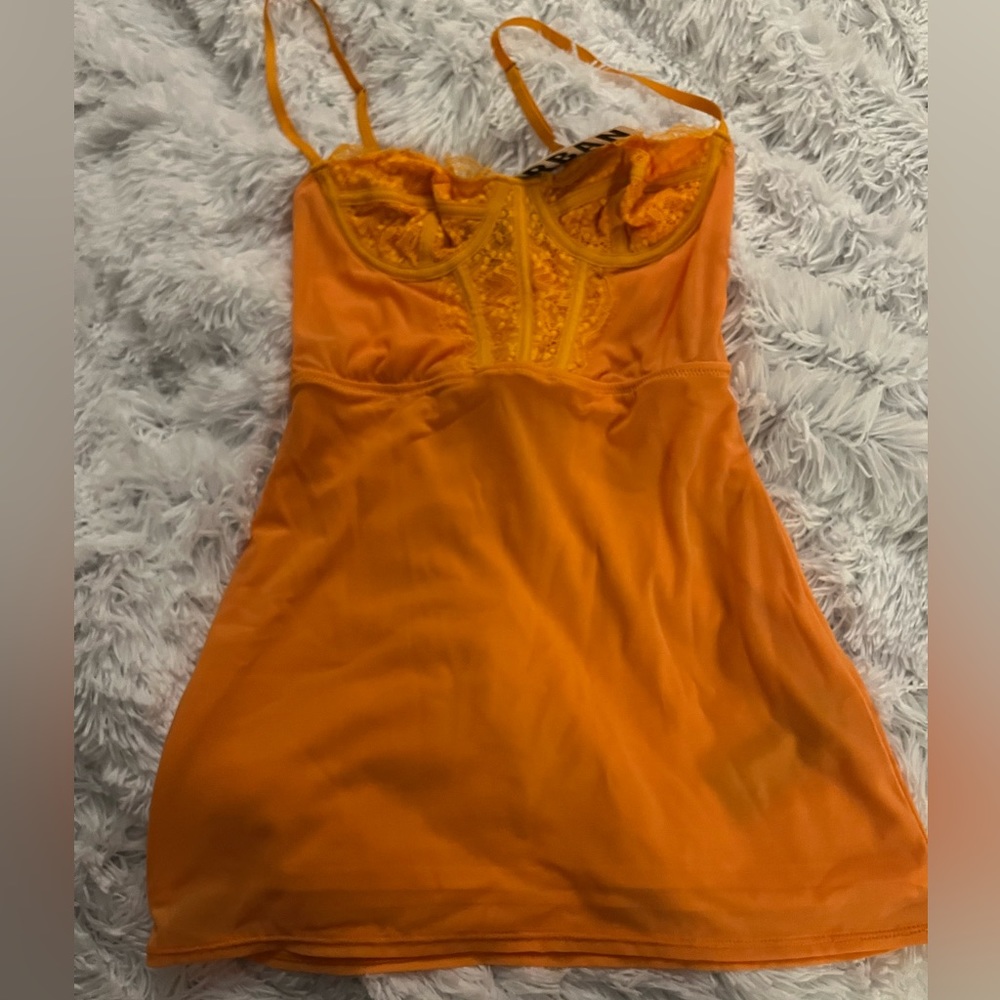 NWT orange UO corset dress